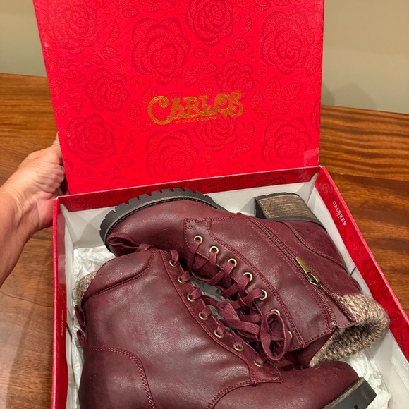 Brand new Carlos Santana Womens Glinda Wine Ankle Bootie Sz 8m - Picture 4 of 7